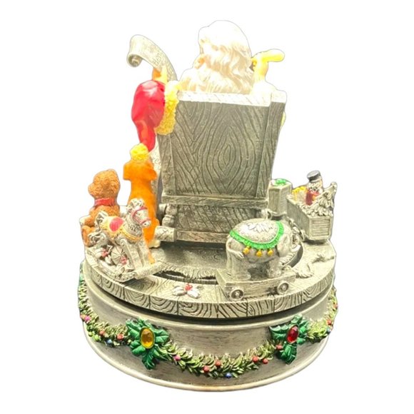 Home For The Holidays Rotating Musical Santa Vintage Centerpiece Music Box - Picture 5 of 12